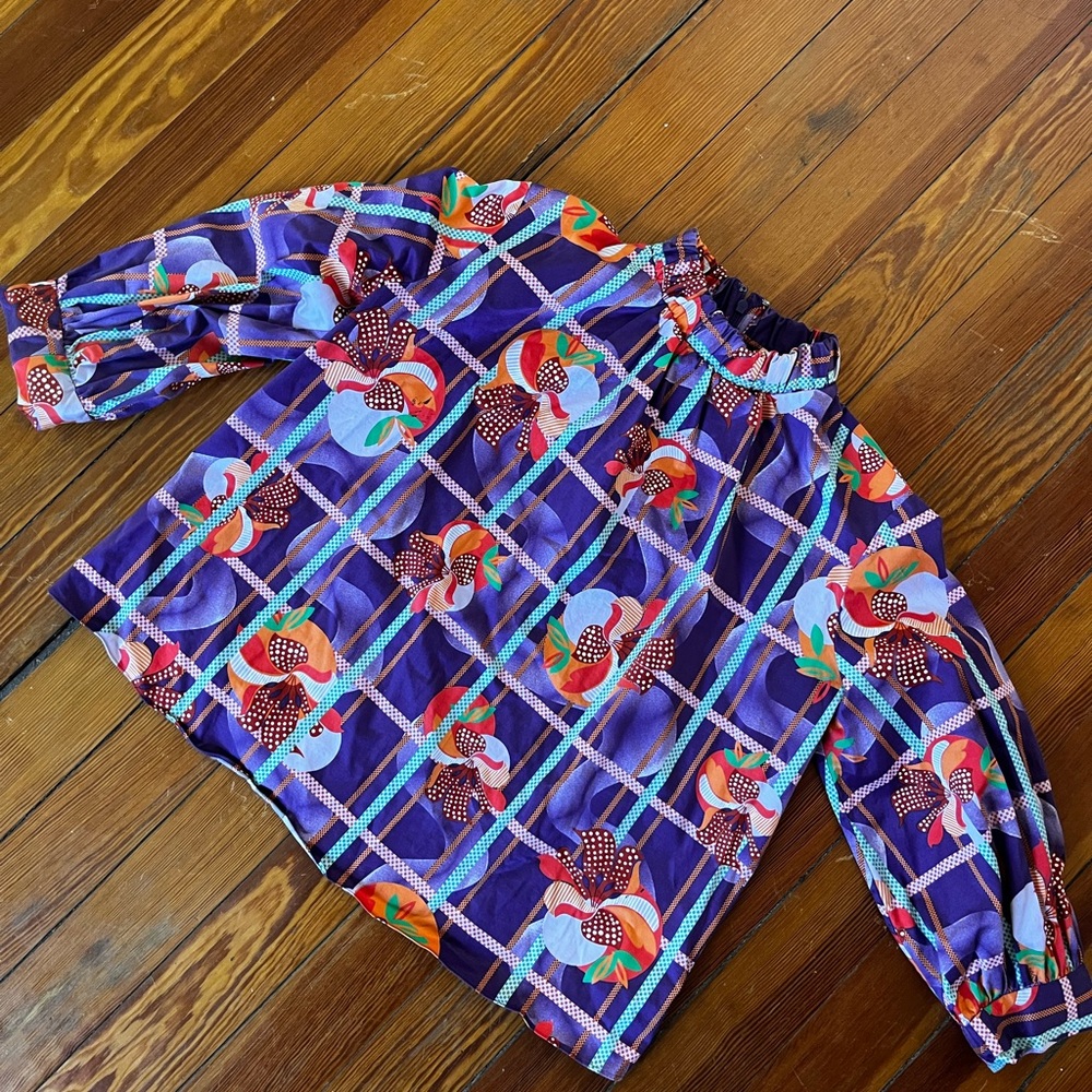 & Other Stories Purple Multicolor Printed Top